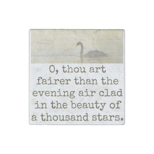 O Thou Art Fairer _ Beauty Quote  Stone Magnet