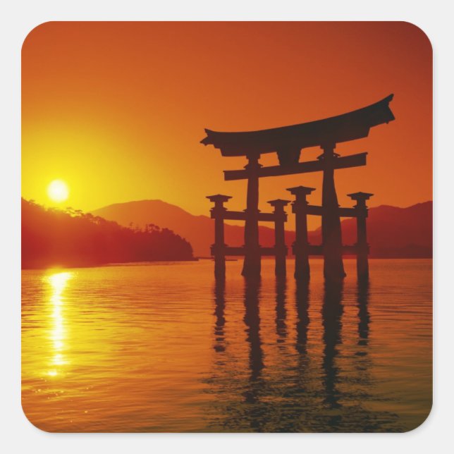 O-Torii Gate, Itsukushima shrine, Miyajima, Square Sticker (Front)