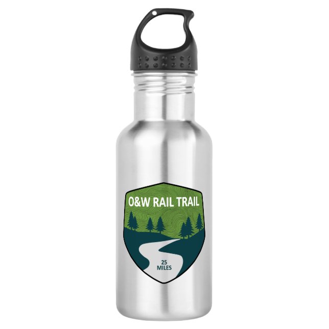 O&W Rail Trail Stainless Steel Water Bottle (Front)