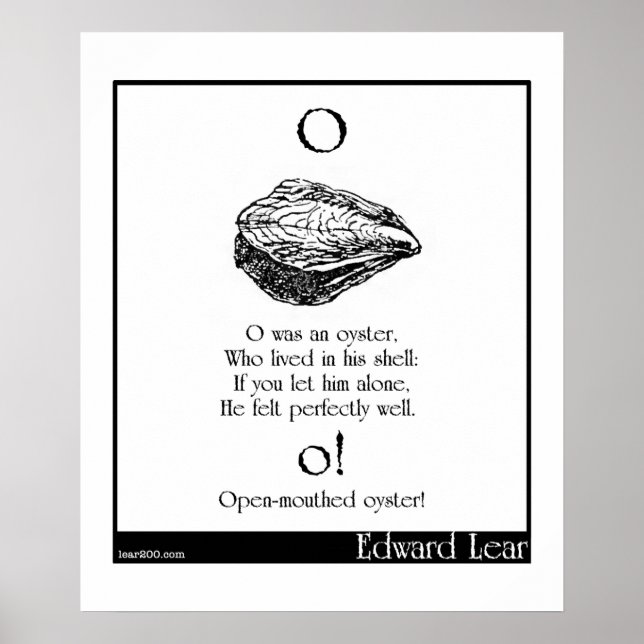 O was an oyster poster (Front)