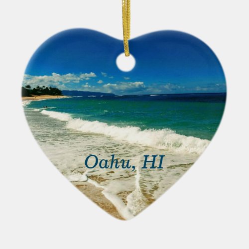 Oahu Hawaii Beach Ceramic Ornament