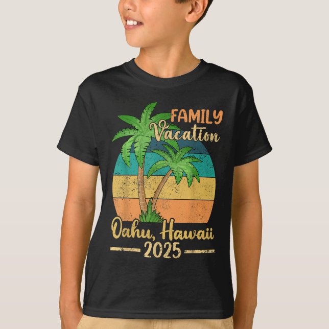 Oahu Hawaii Beach Family Vacation 2025 Summer  T-Shirt (Front)