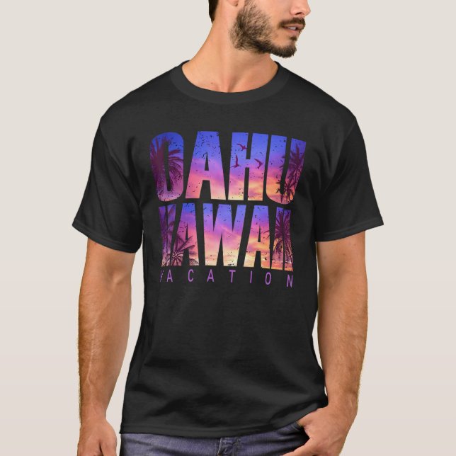 Oahu Hawaii Beach Summer Vacation Matching Family  T-Shirt (Front)