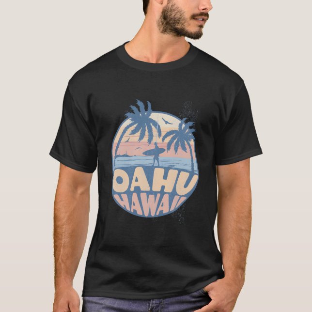 Oahu Hawaii Beach Surf Summer Vacation T-Shirt (Front)