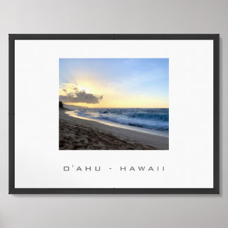 O'ahu Hawaii Beach Travel Poster