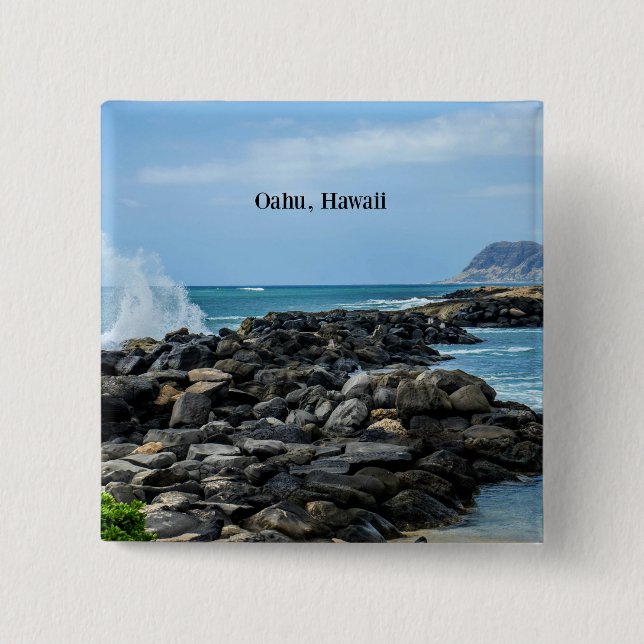 Oahu, Hawaii Button (Front)