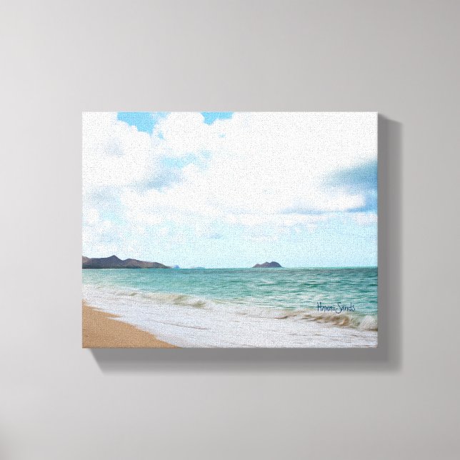 Oahu Hawaii Ocean Waves & Beach Canvas Print (Front)