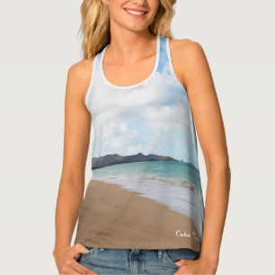 Oahu Hawaii Ocean Waves & Beach Tank Top