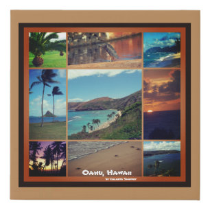 Oahu, Hawaii Photo Collage Faux Canvas Print