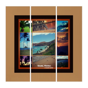 Oahu, Hawaii Photo Collage  Triptych