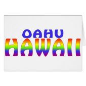 Oahu Hawaii rainbow words (Front Horizontal)