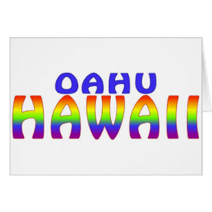 Oahu Hawaii rainbow words
