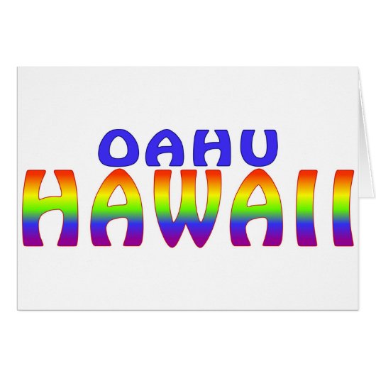 Oahu Hawaii rainbow words (Front Horizontal)