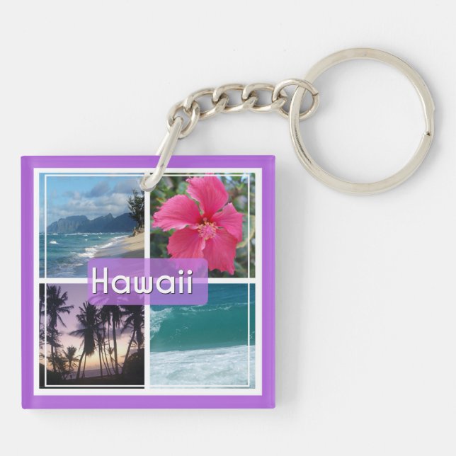 Oahu, Hawaii Seascape Keychain (Back)