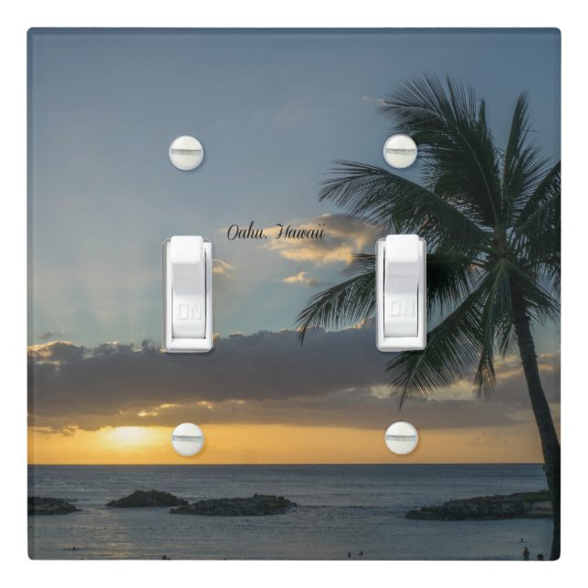 Oahu, Hawaii sunset Light Switch Cover (In Situ)