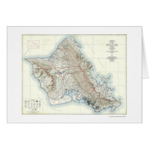Oahu Hawaii Topographical Map 1938
