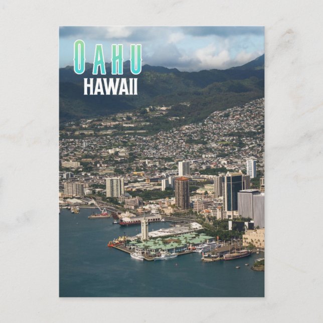Oahu, Hawaii Travel Postcard (Front)