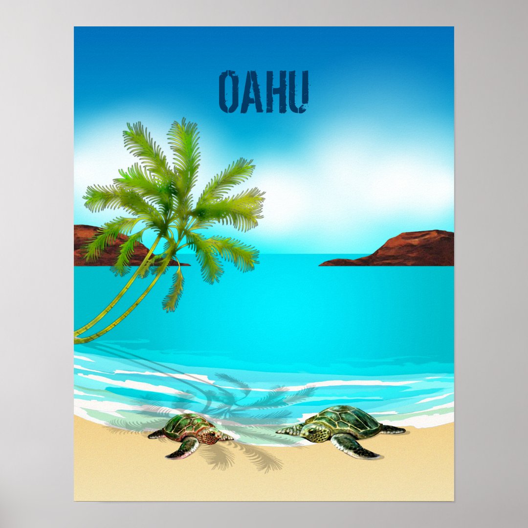 Oahu Hawaii Travel Poster | Zazzle