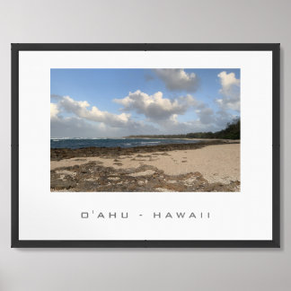 O'ahu Hawaii Travel Poster Ocean Beach