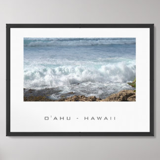 O'ahu Hawaii Travel Poster Ocean Beach
