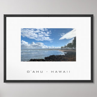O'ahu Hawaii Travel Poster Ocean Beach