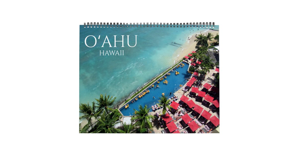 o'ahu hawaii usa 2024 large calendar Zazzle