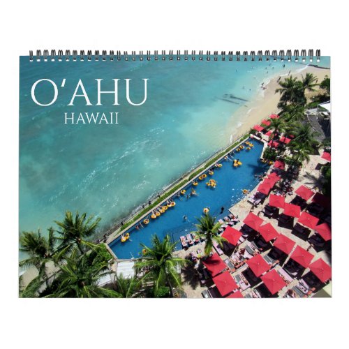 oahu hawaii usa 2025 large calendar