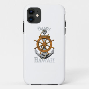 Oahu Hawaii Vacation Nautical Anchor Helm Sailing iPhone 11 Case