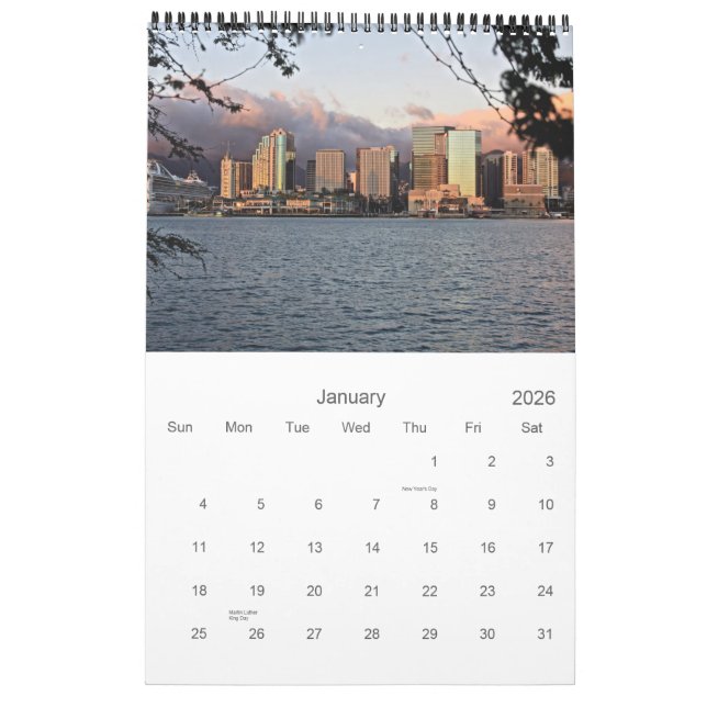 Oahu Hawaii wall Calendar (Jan 2026)