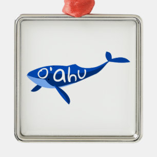 O'ahu Hawaii Whale Metal Ornament