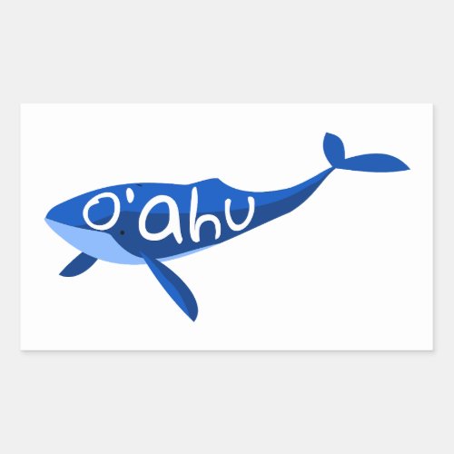 Oahu Hawaii Whale Rectangular Sticker