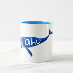 O'ahu Hawaii Whale Two-Tone Coffee Mug