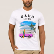 Oahu Kamaʻaina Pink Vintage Van Surfboard