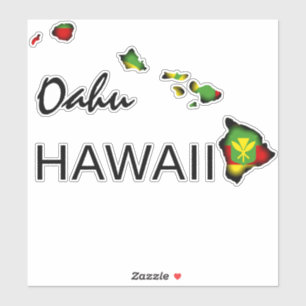 OAHU - KANAKA MAOLI HAWAII ISLANDS BLK STICKER