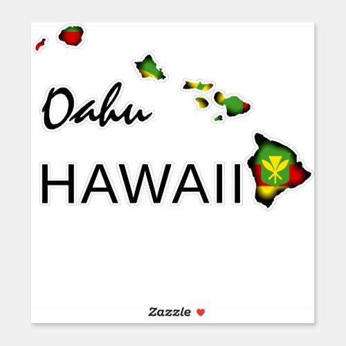 OAHU _ KANAKA MAOLI HAWAII ISLANDS BLK STICKER