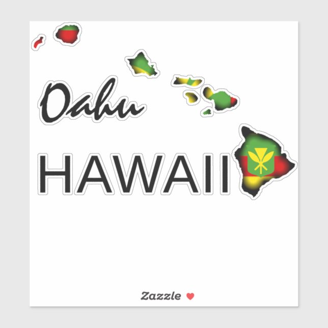 OAHU - KANAKA MAOLI HAWAII ISLANDS BLK STICKER (Sheet)
