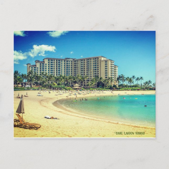 Oahu Lagoon Hawaii Holiday Postcard (Front)