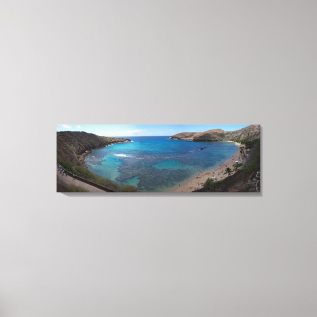 Oahu Ocean Panoramic Canvas Print (Front)