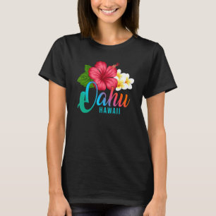 Oahu Vacation With Hawaiian Tropical Hibiscus Flow T-Shirt