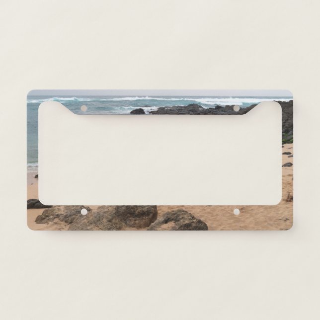 Oahu's North Shore and Sea Turtle  License Plate Frame (Front)