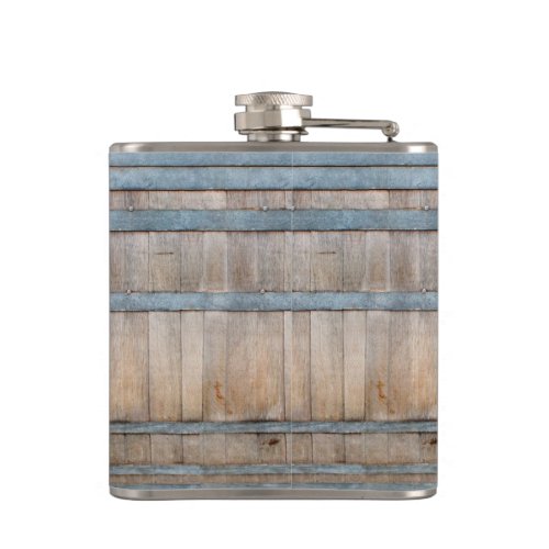 oak barrel pattern flask