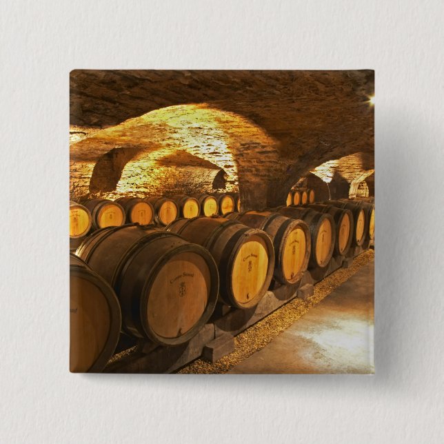 Oak barrles in the cellar at Domaine Comte Button (Front)
