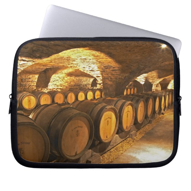 Oak barrles in the cellar at Domaine Comte Laptop Sleeve (Front)