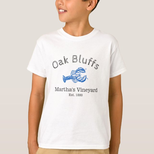 Oak Bluffs, Martha's Vineyard Blue Lobster, boy's T-Shirt (Front)