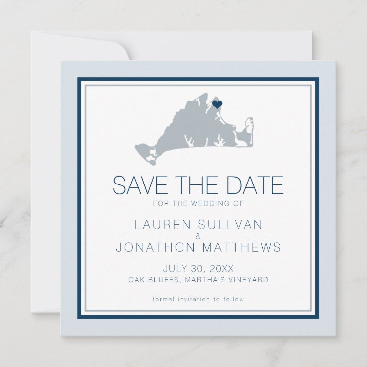 Oak Bluffs Martha's Vineyard Map Save the Date Zazzle