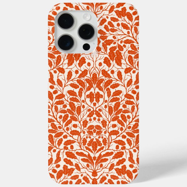 Oak branches and leaves, damask pattern in dark or Case-Mate iPhone case (Back)