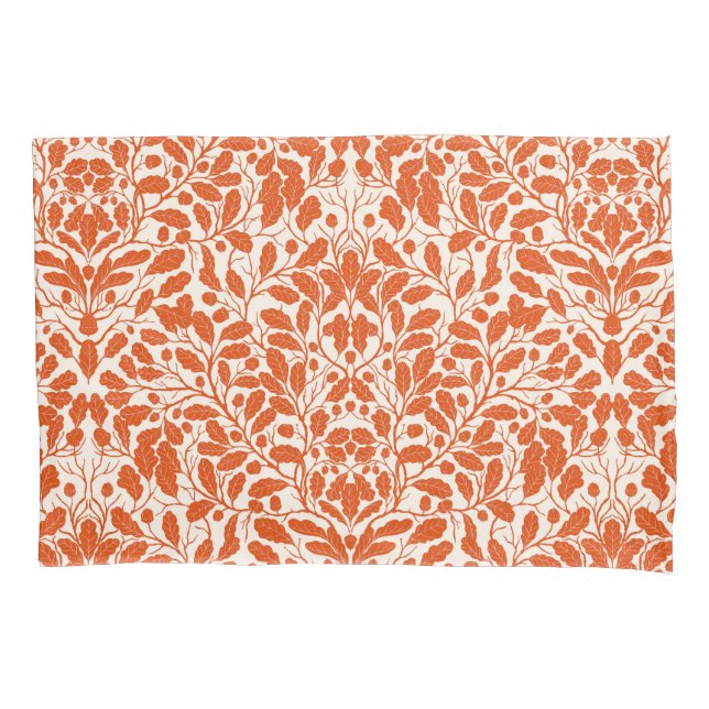 Oak branches and leaves, damask pattern in dark or pillow case (Front-Left)