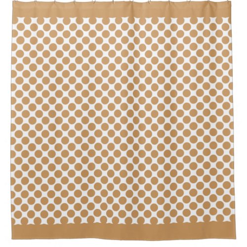 Oak Buff Golden Yellow Polka Dots Shower Curtain