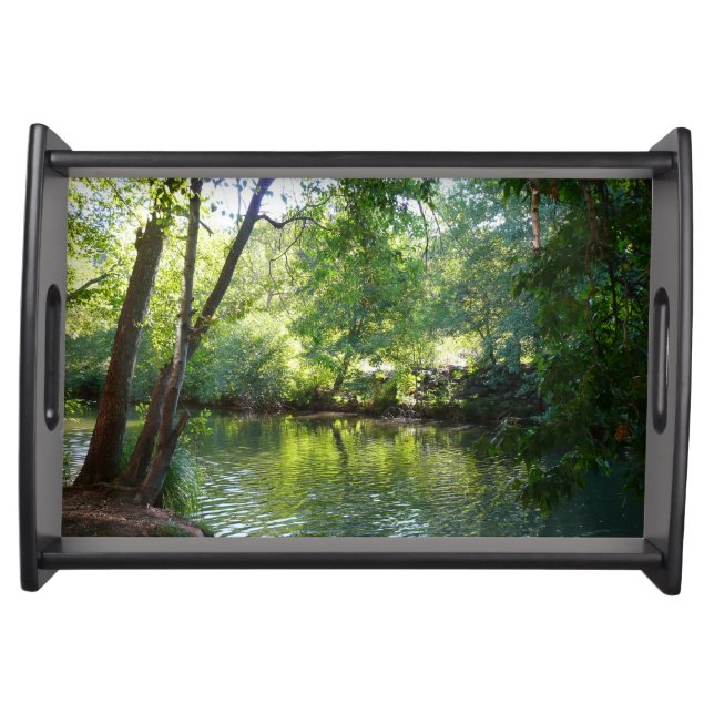 Oak Creek I in Sedona Arizona Nature Photography Serving Tray (Front)