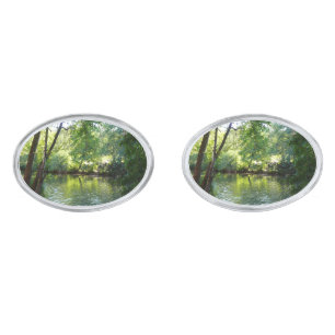 Oak Creek I in Sedona Arizona Nature Photography Silver Cufflinks